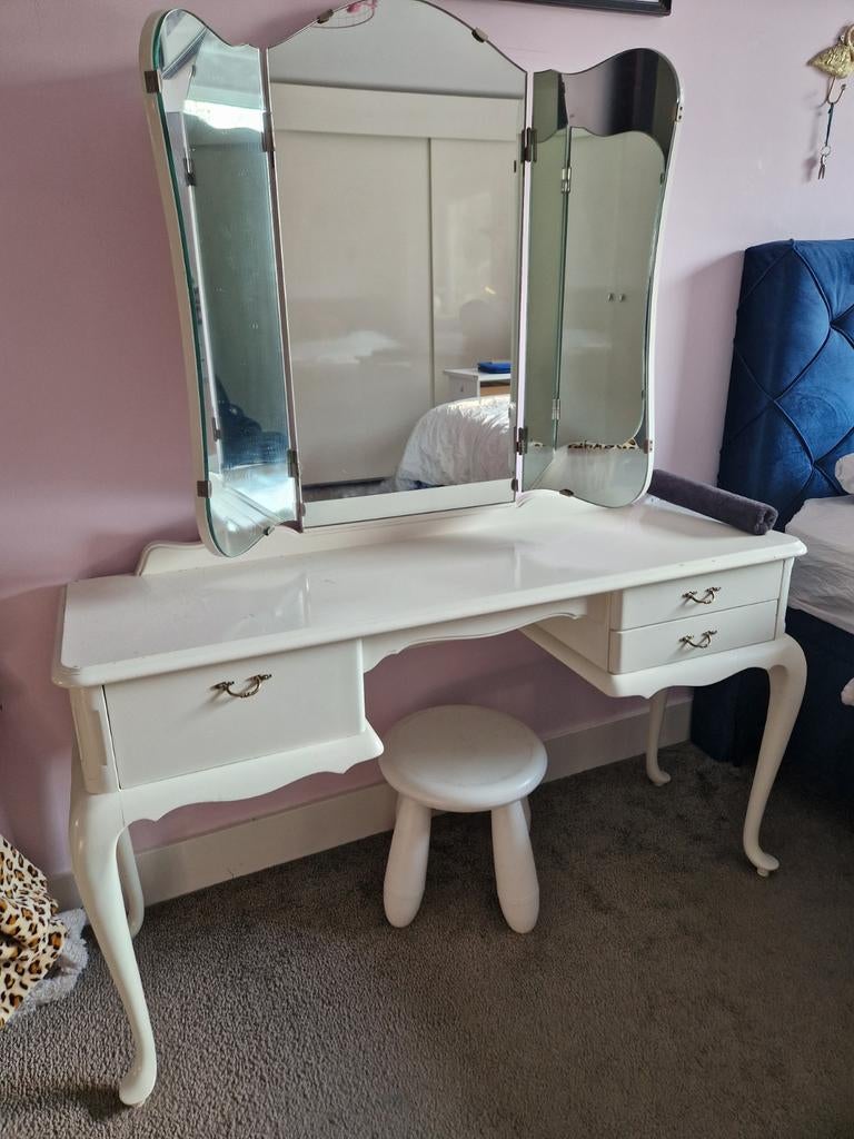 Barok make-up tafel / kaptafel met spiegel, Ophalen of Verzenden, 50 tot 100 cm, Minder dan 100 cm