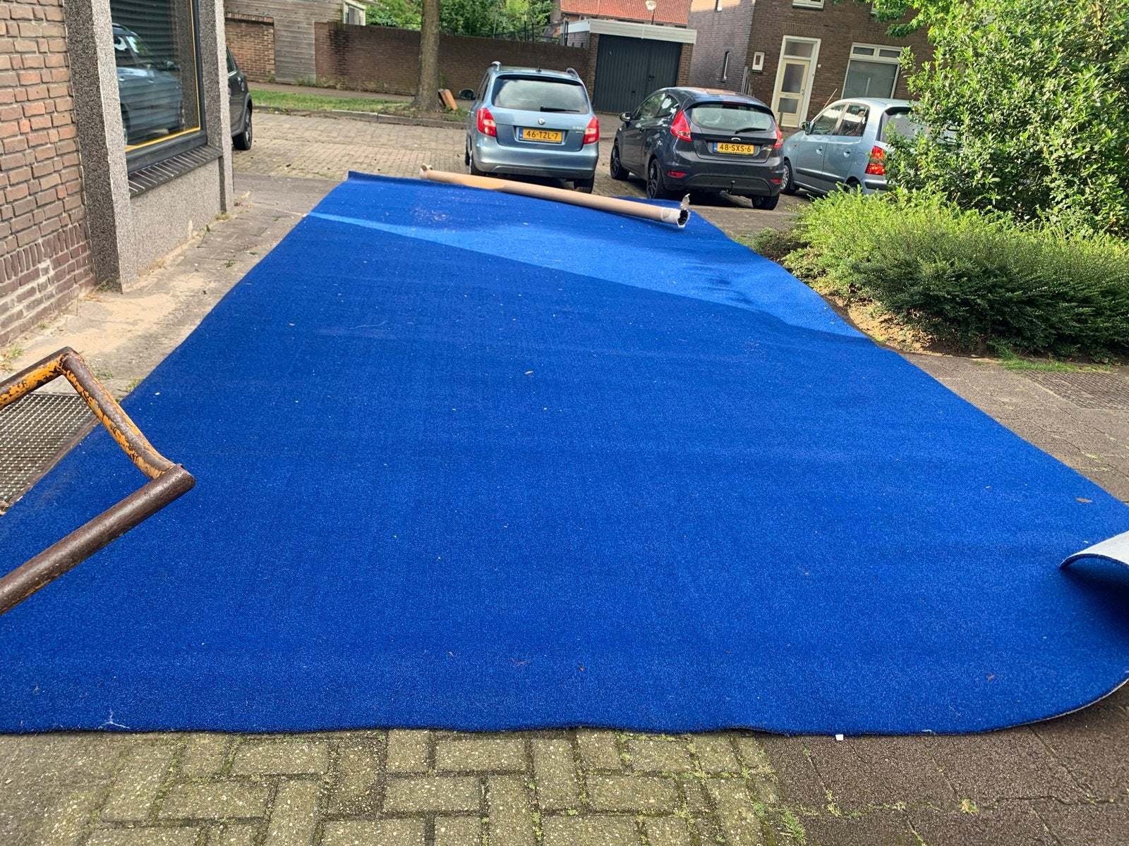Blauw kunstgras tapijt tuin camping voetbal zwembad hockey, Tuin en Terras, Gras en Kunstgras, Ophalen, Nieuw, 20 m² of meer, Kunstgras