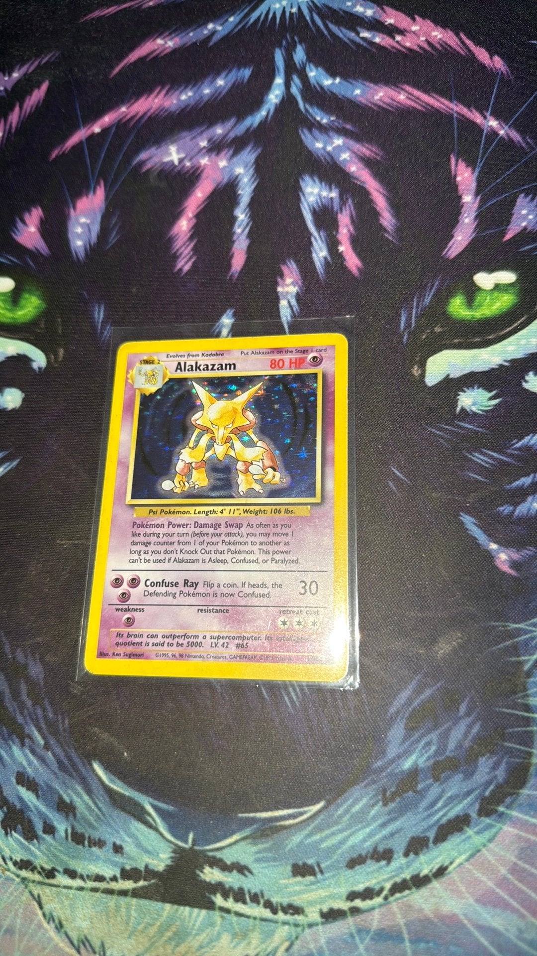 Alakazam holo base set, Ophalen of Verzenden, Zo goed als nieuw