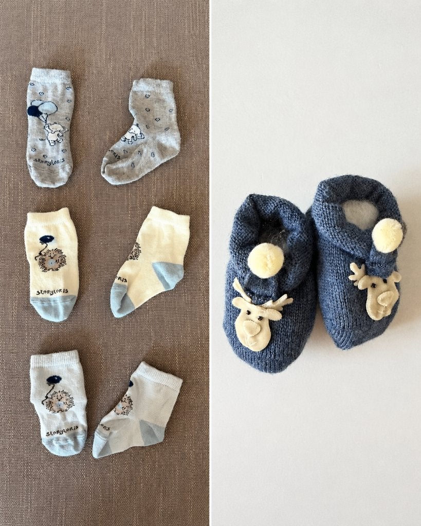 Luxe Italiaanse babyset - sokjes + wollen slofjes, maat 16, Kinderen en Baby's, Slofjes, Jongetje of Meisje, Made in Italy, Ophalen of Verzenden