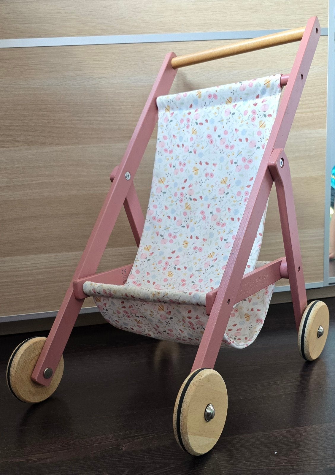 Little Dutch Houten Poppenbuggy Flowers & Butterflies, Ophalen of Verzenden, Zo goed als nieuw, Overige typen