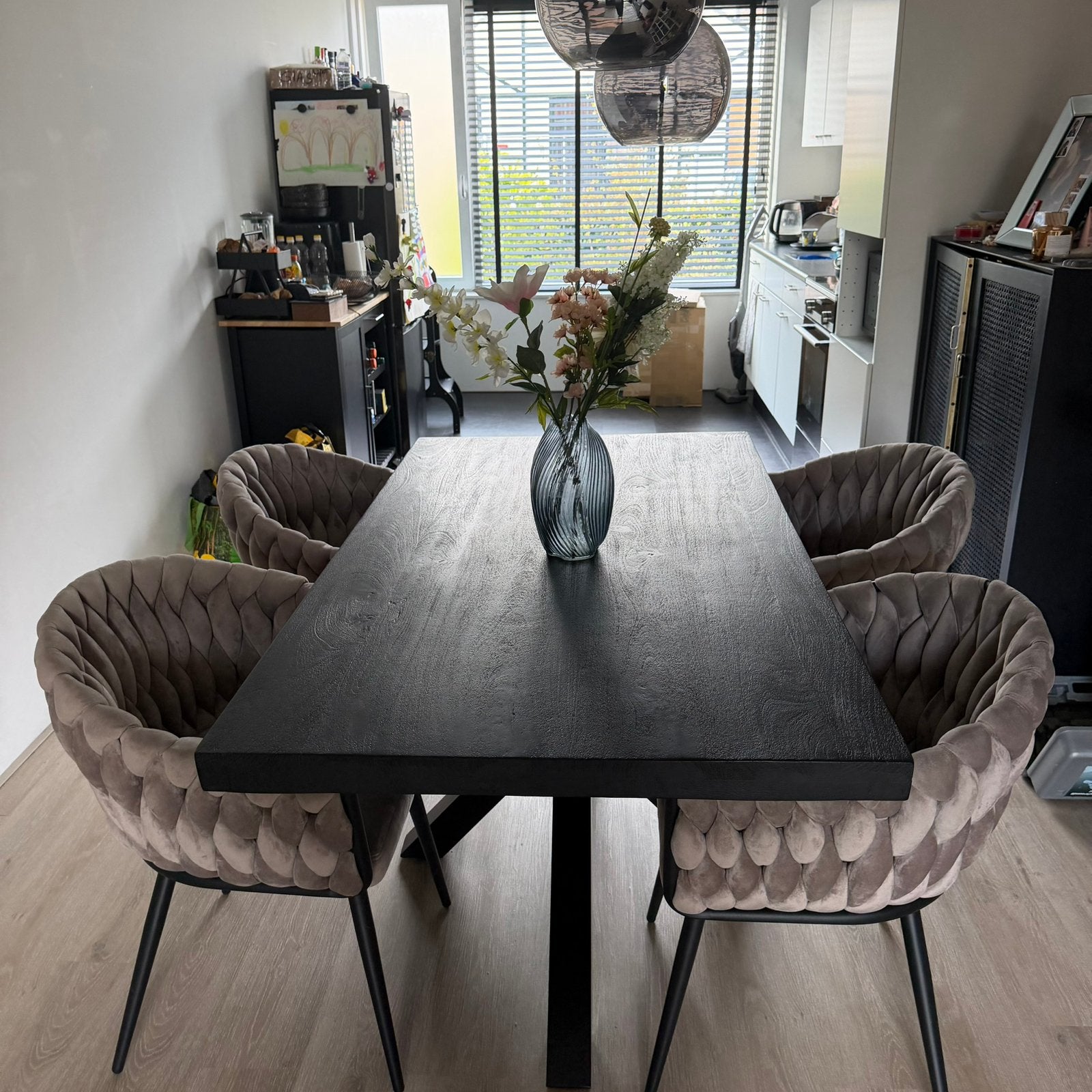 Mangohouten eettafel, Ophalen, Zo goed als nieuw, 4 tot 6 stoelen
