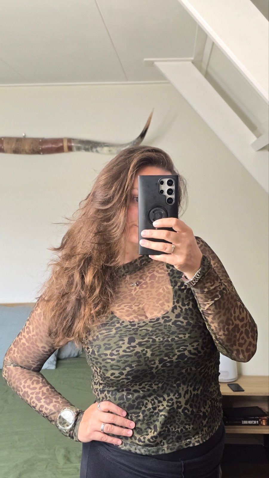 Black Colour mesh top met luipaardprint - maat S/M, Maat 38/40 (M), Black Colour, Ophalen of Verzenden, Zo goed als nieuw
