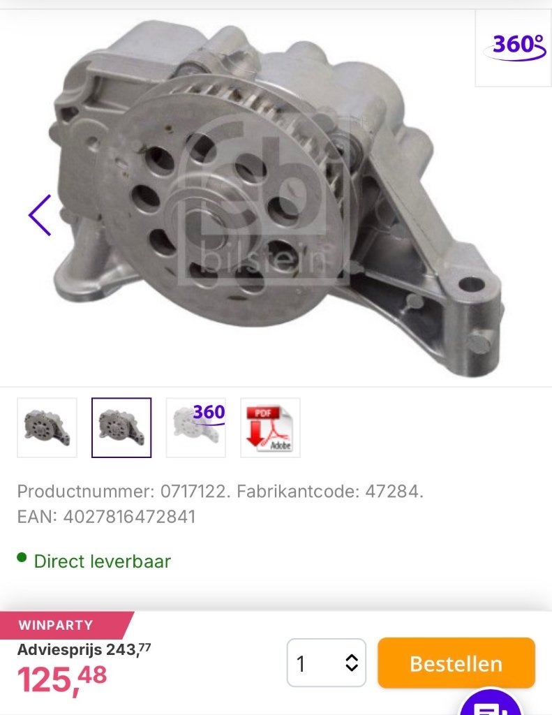 Oliepomp Febi Bilstein, Ophalen of Verzenden, Nieuw, Audi
