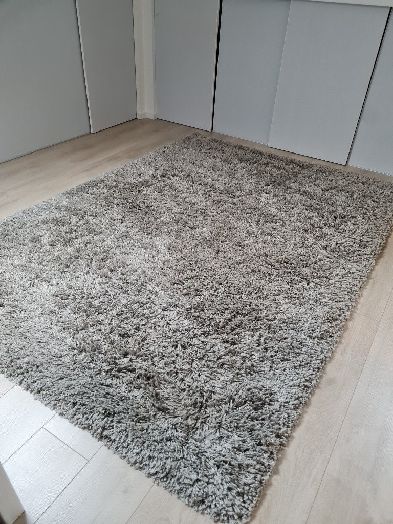 Grijs hoogpolig vloerkleed, Ophalen, 150 tot 200 cm, 200 cm of meer, Grijs