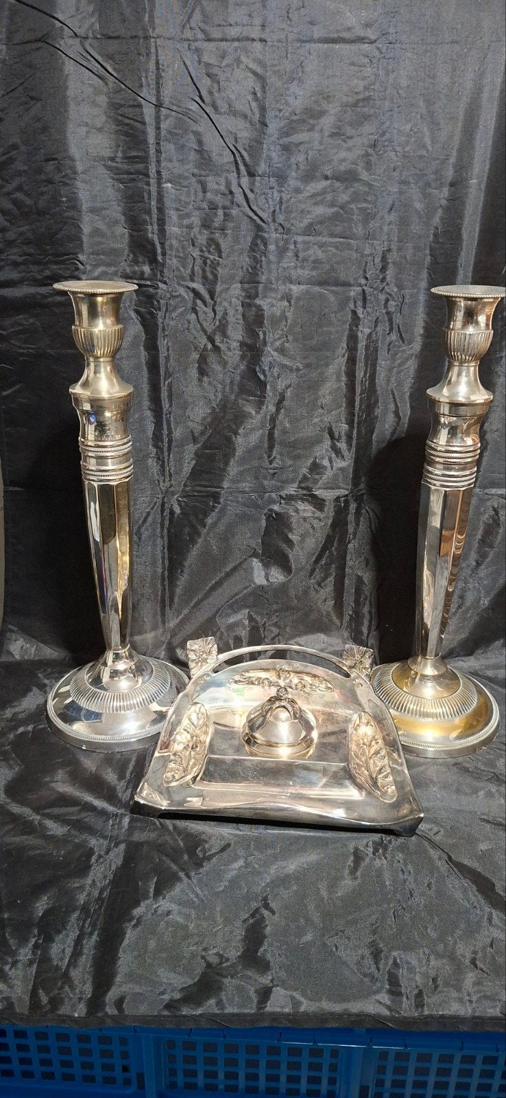 2 kandelaars & een inktstel, Ophalen of Verzenden
