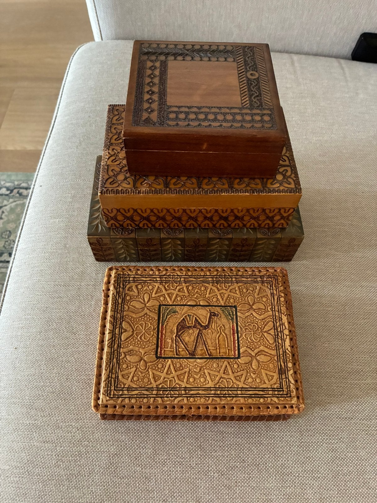 Vintage houten doosjes, Ophalen of Verzenden