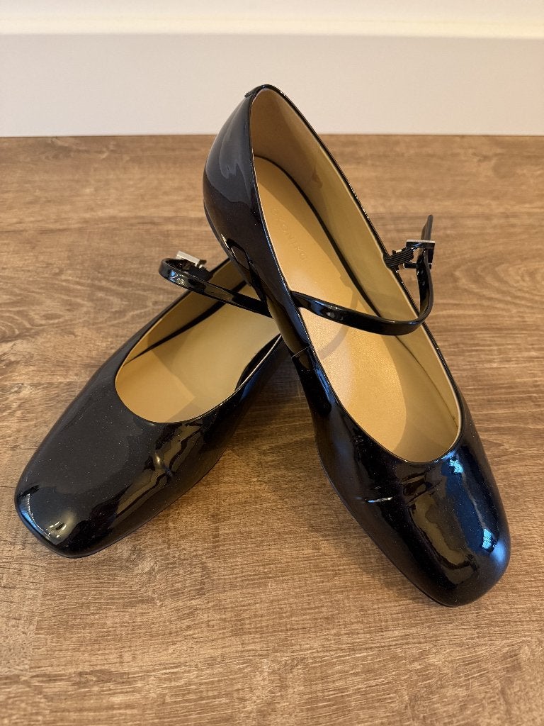 Ekonika ballerina schoenen zwart lak – maat 38, Ekonika, Zwart, Zo goed als nieuw, Ballerina's