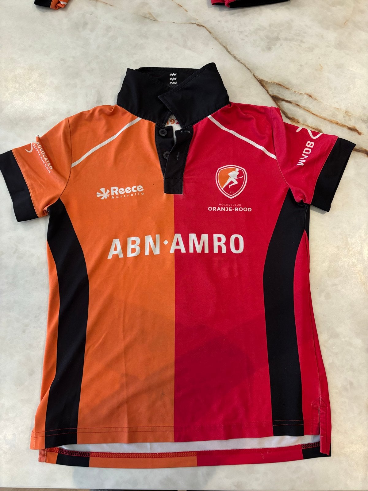 Hockeyclub Oranje Rood shirt maat 140 met rugnummer 7, Ophalen of Verzenden, Gebruikt, Kleding