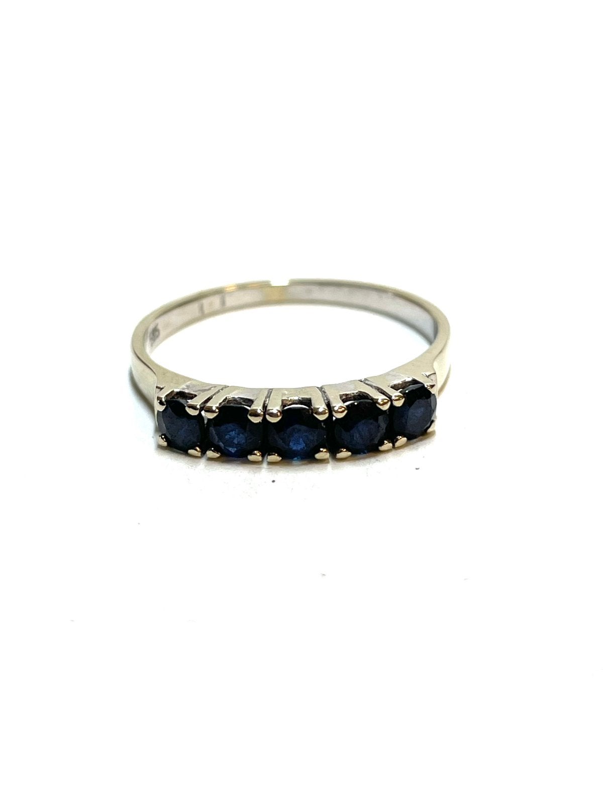 14k witgouden ring met saffier, Sieraden, Tassen en Uiterlijk, Ringen, 18 tot 19, -, -, Ophalen of Verzenden