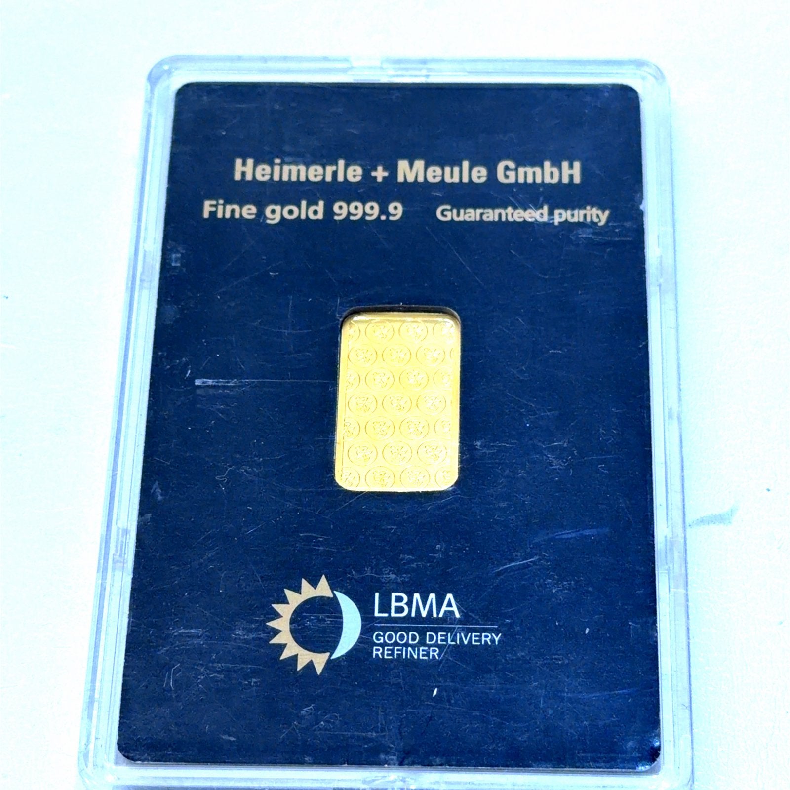 Drijfhout 5g Goudbaar 999.9 Fijn Goud Heimerle + Meule, Ophalen of Verzenden, Goud