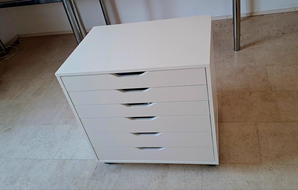 Z.g.a.n. Ikea ALEX ladeblok op wielen, wit, 67x66 cm, Ophalen, Minder dan 50 cm, 5 laden of meer, Minder dan 100 cm