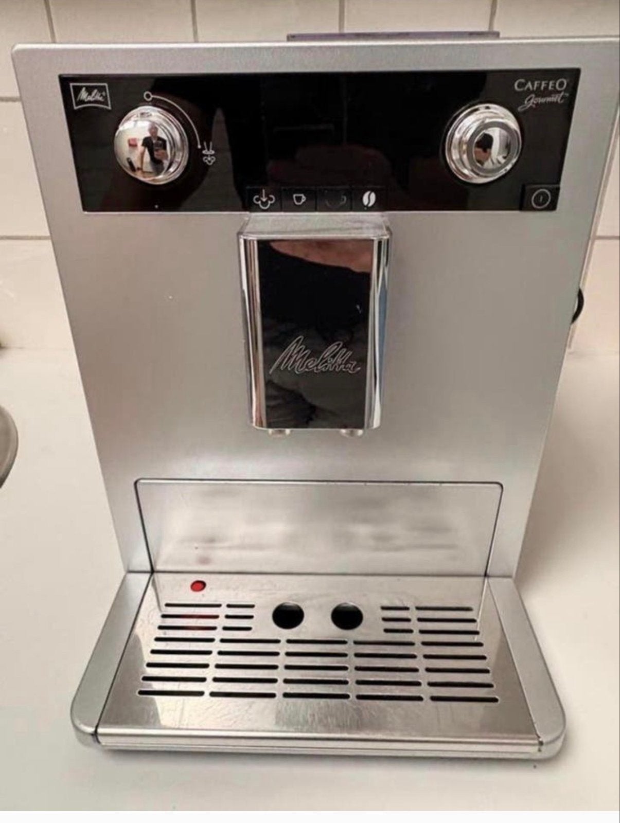 Melitta Caffeo Gourmet Koffiemachine - Zilver, Ophalen, Afneembaar waterreservoir, Gebruikt, 10 kopjes of meer