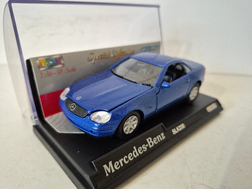 Welly Mercedes-Benz SLK 230 metallic blauw, Ophalen of Verzenden, Nieuw, Auto, Overige merken