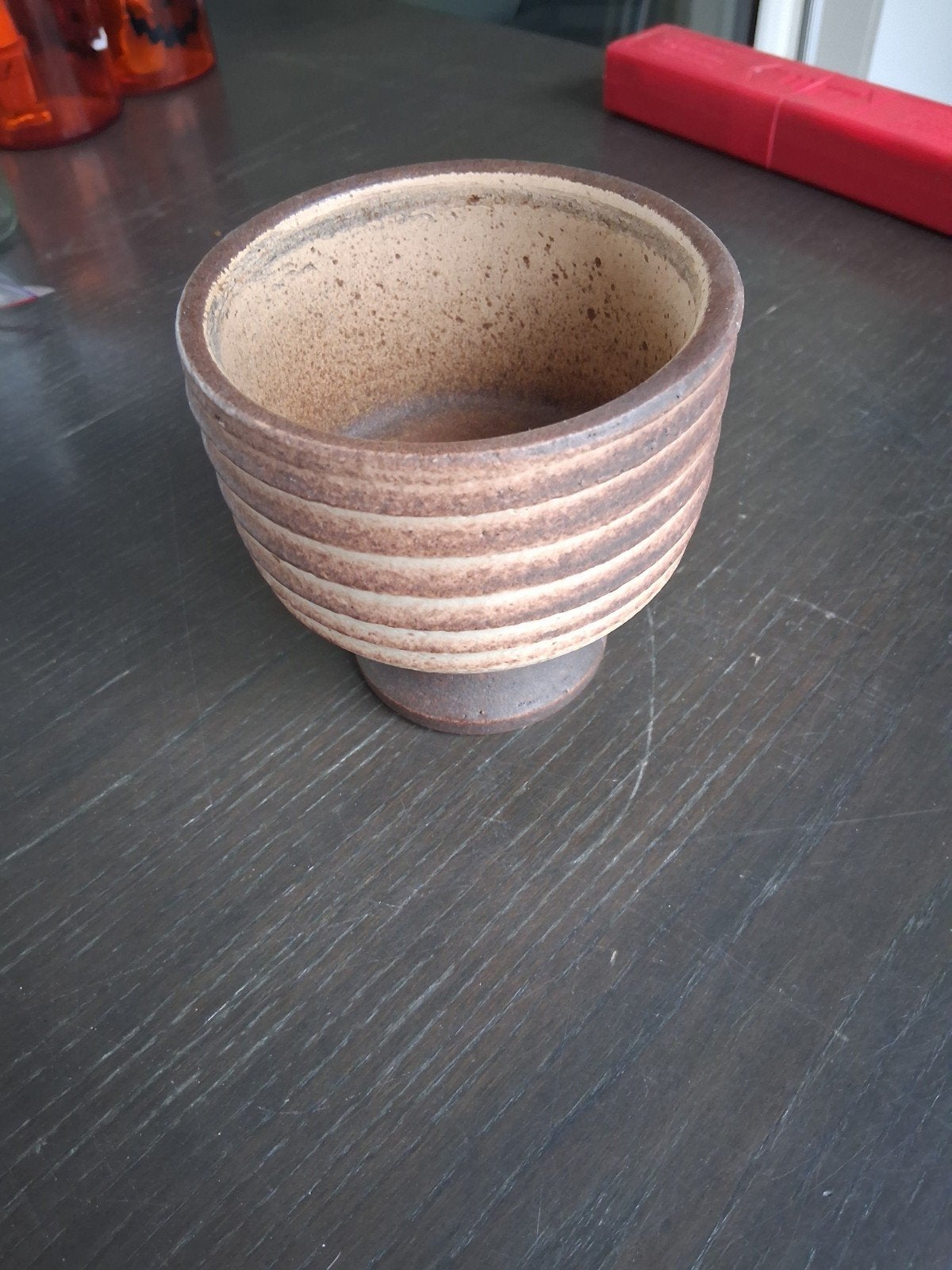 Bloempot op voet - Aardewerk vintage, Gebruikt, Rond, Binnen, Ophalen of Verzenden