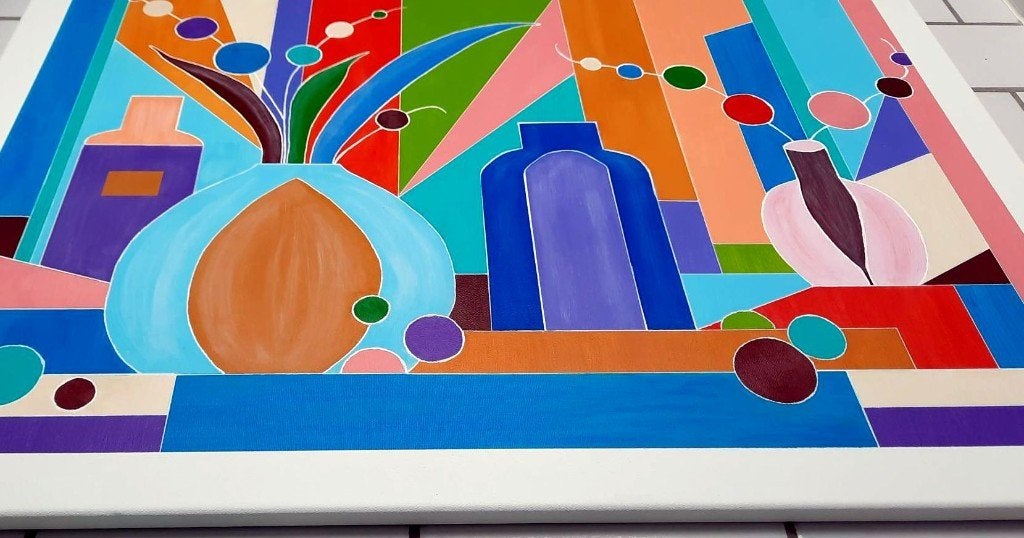 Nieuw handgeschilderd kleurrijk schilderij, Antiek en Kunst, Kunst | Schilderijen | Abstract, Ophalen of Verzenden