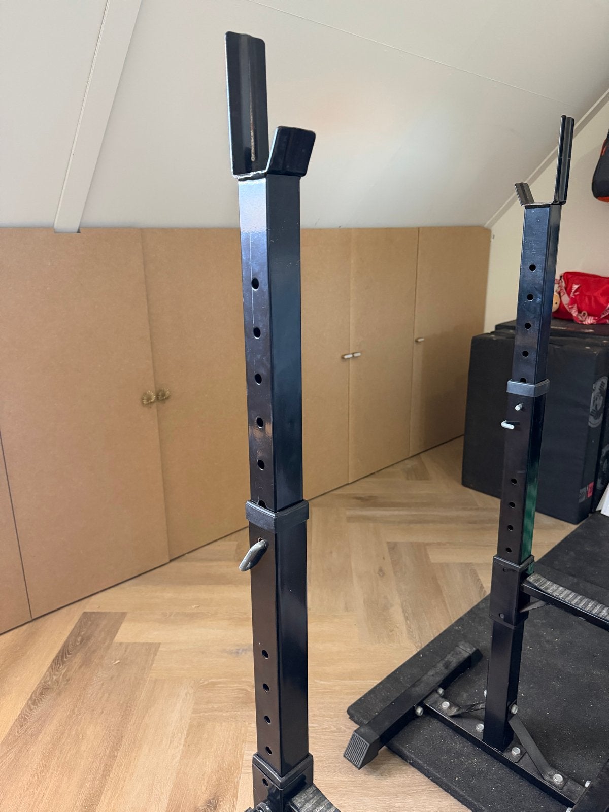 Verstelbare Squat Rack / Haltersteunen, Sport en Fitness, Ophalen, Gebruikt, Benen, Overige typen