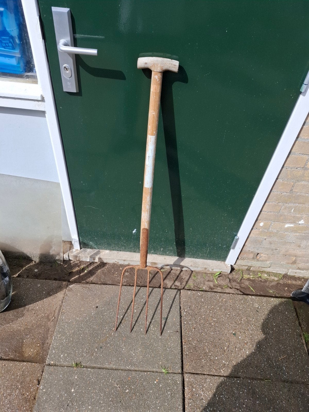Gebruikte tuinvork met houten steel, Ophalen, Gebruikt, Vork