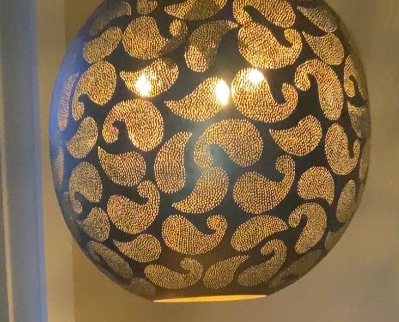 Sfeervolle Marokkaanse hanglamp, Ophalen, Zo goed als nieuw, Metaal, E27 (groot)