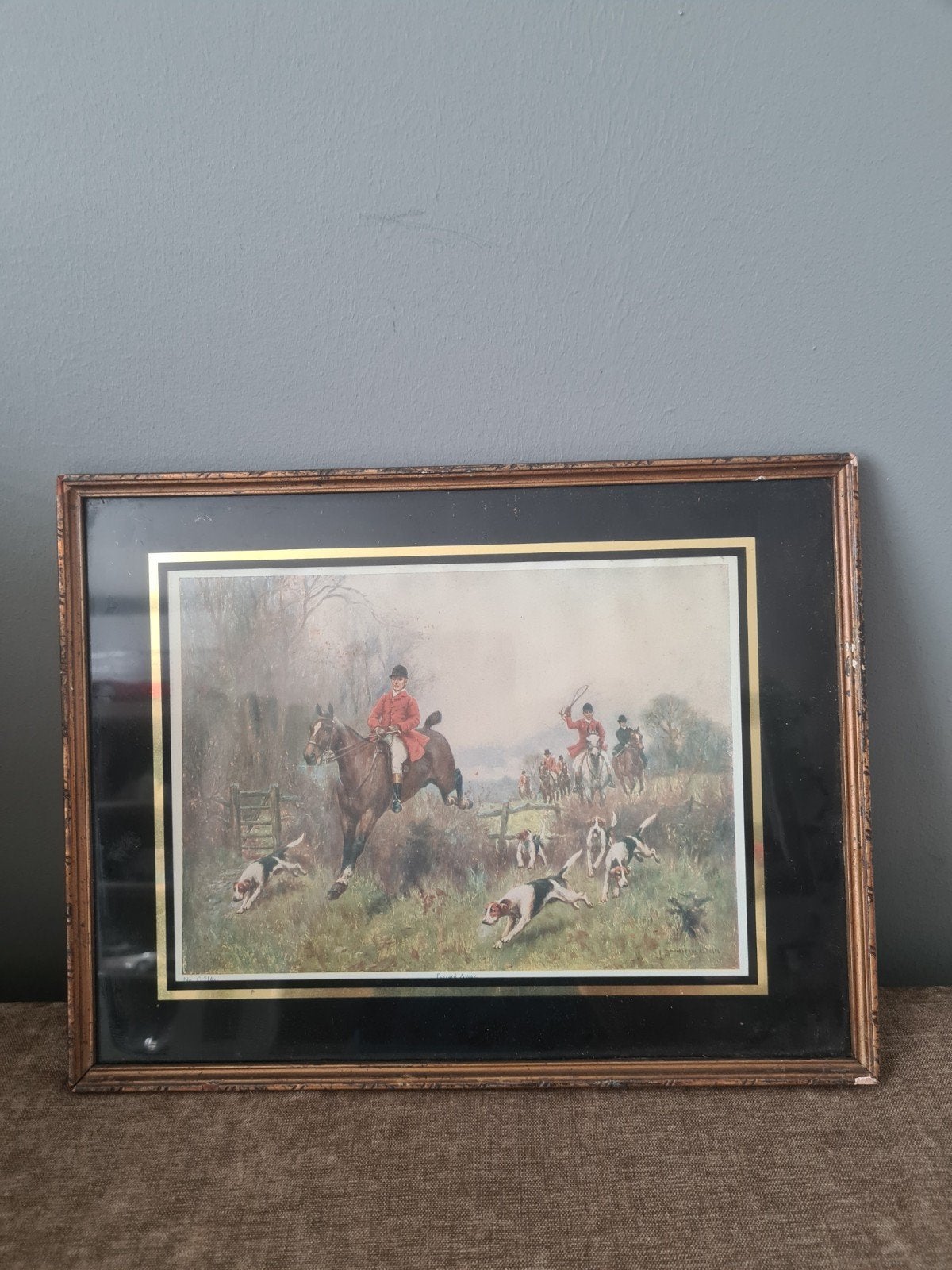 Schilderij J. Sanderson Wells - Jachttafereel, Antiek en Kunst, Kunst | Schilderijen | Klassiek, Ophalen