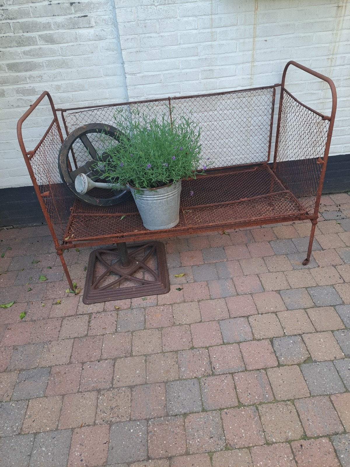 Oud Frans ledikantje tuin,vintage,brocant, Ophalen of Verzenden
