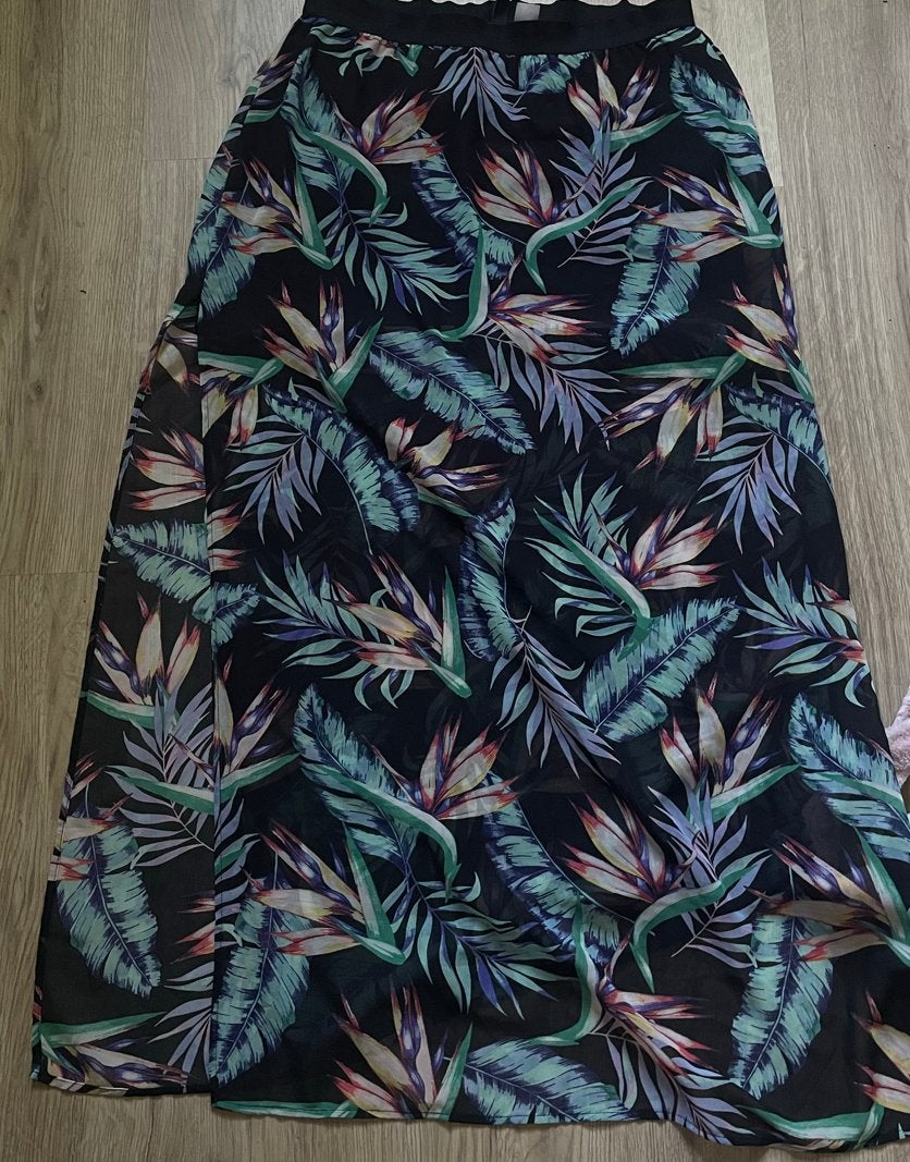 H&M Bloemenprint Tule Rok met Onderrok, Maat 38/40 (M), Meerkleurig, Ophalen of Verzenden, Gedragen
