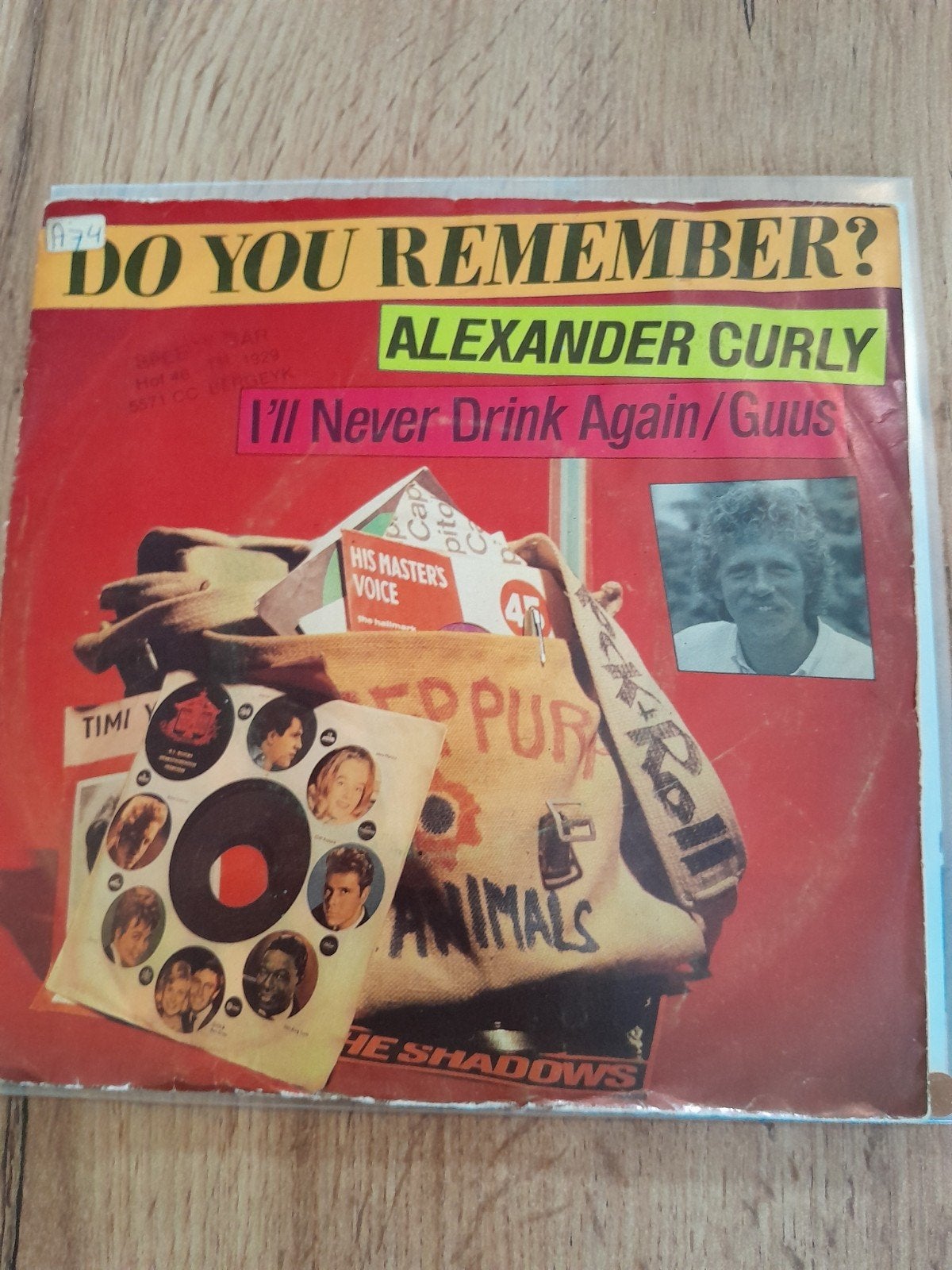 Alexander curly 7inch l,ll never drink again, Ophalen of Verzenden, Zo goed als nieuw, Pop