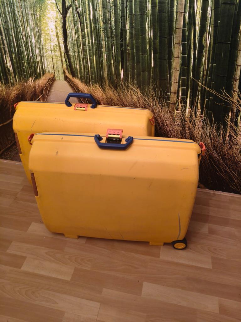 Gele Samsonite koffers, Gebruikt, Hard kunststof, 70 cm of meer, 55 cm of meer