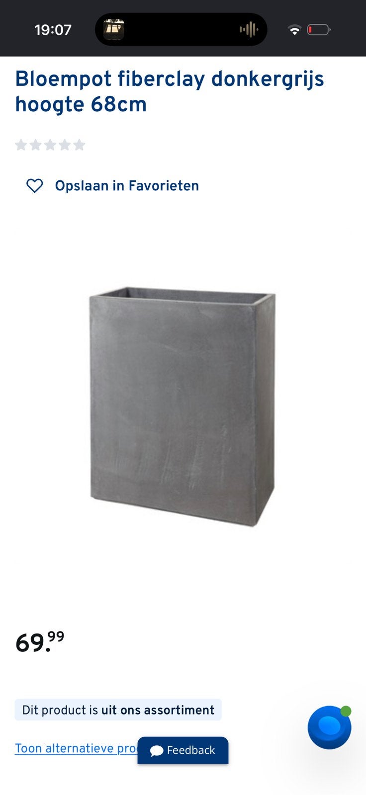 Plantenbak grijs, Tuin en Terras, Bloembakken en Plantenbakken, Ophalen, Gebruikt, Minder dan 30 cm, Rond