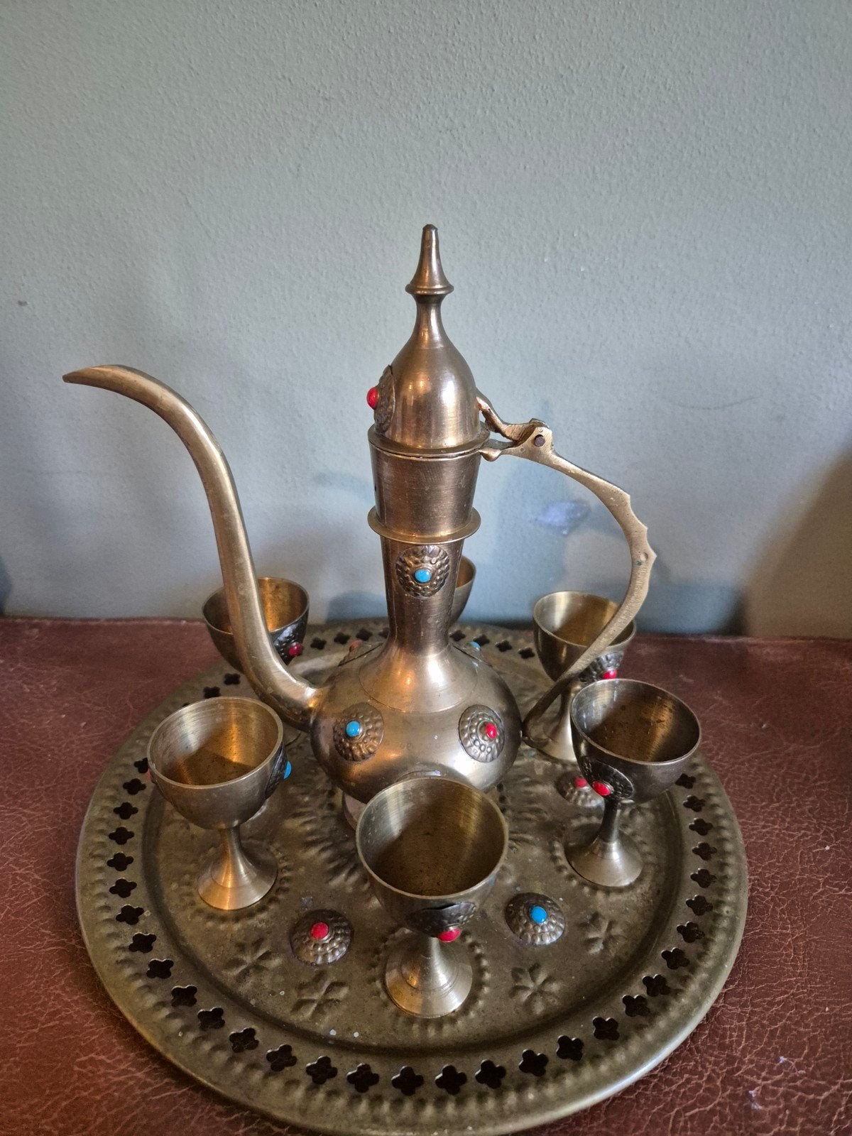 Vintage Messing Arabisch Theeservies  (Dallah), Ophalen of Verzenden