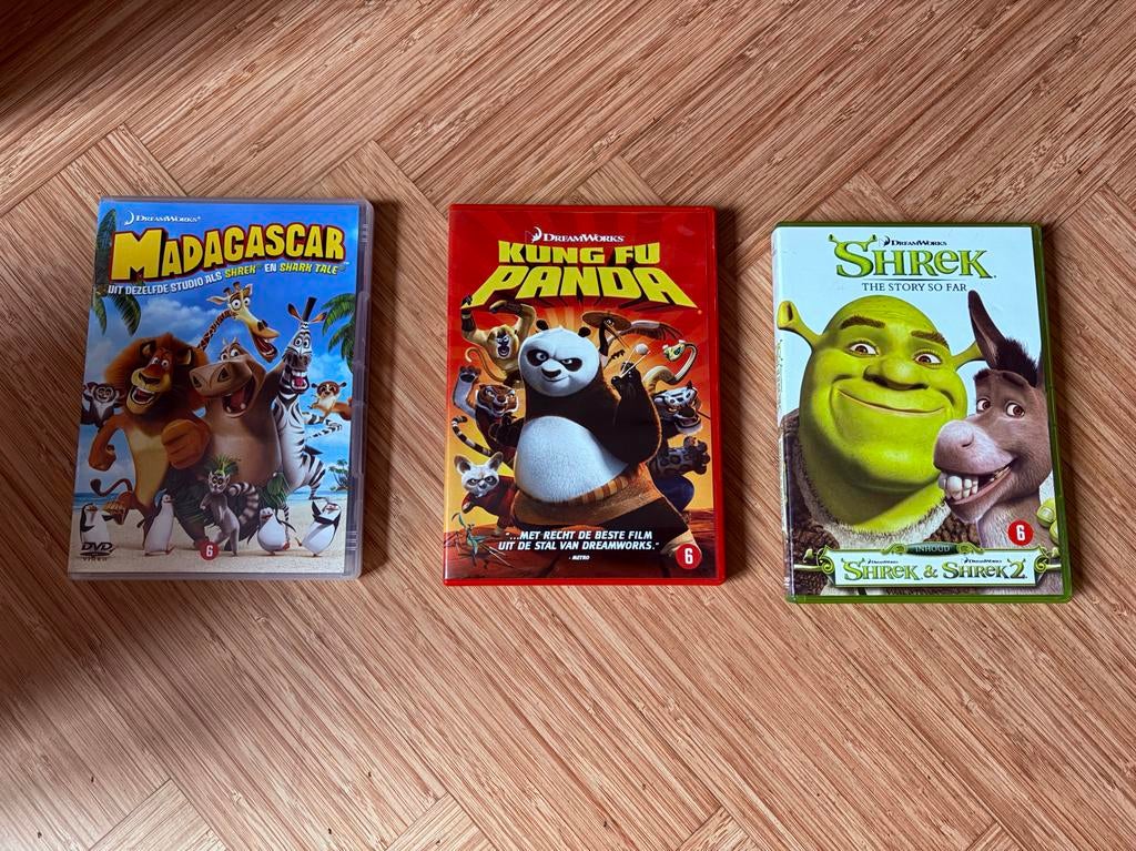 Drie DreamWorks animatiefilms op DVD, Cd's en Dvd's, Gebruikt, Tekenfilm, Amerikaans, Boxset