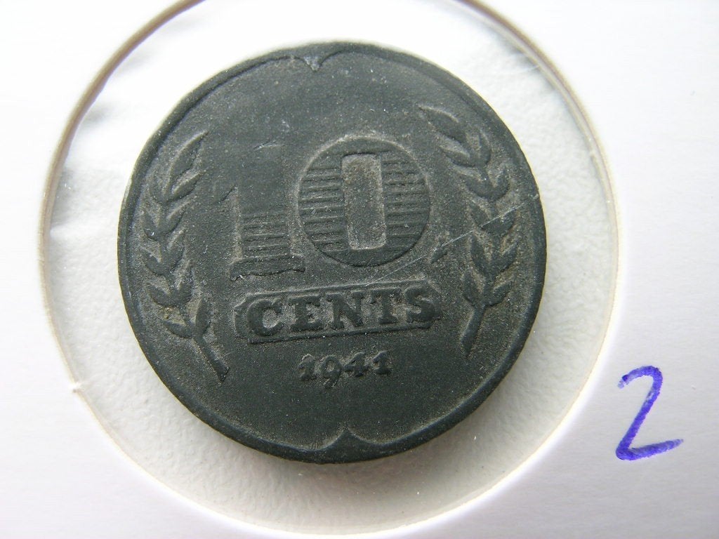 Dubbeltje 1941 zink (nr 2), Postzegels en Munten, Munten | Nederland, Ophalen of Verzenden, Koningin Wilhelmina, 10 cent, Losse munt