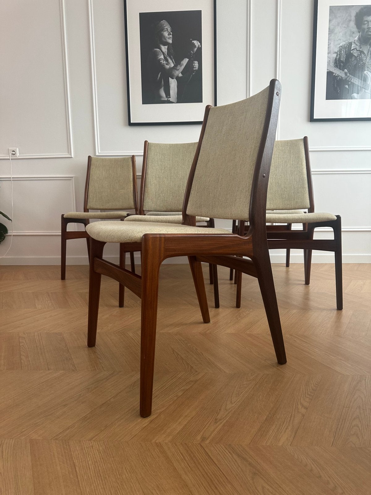 6 Scandinavische Vintage Design Stoelen. Moeten nu weg!, Ophalen, Zo goed als nieuw, Bruin