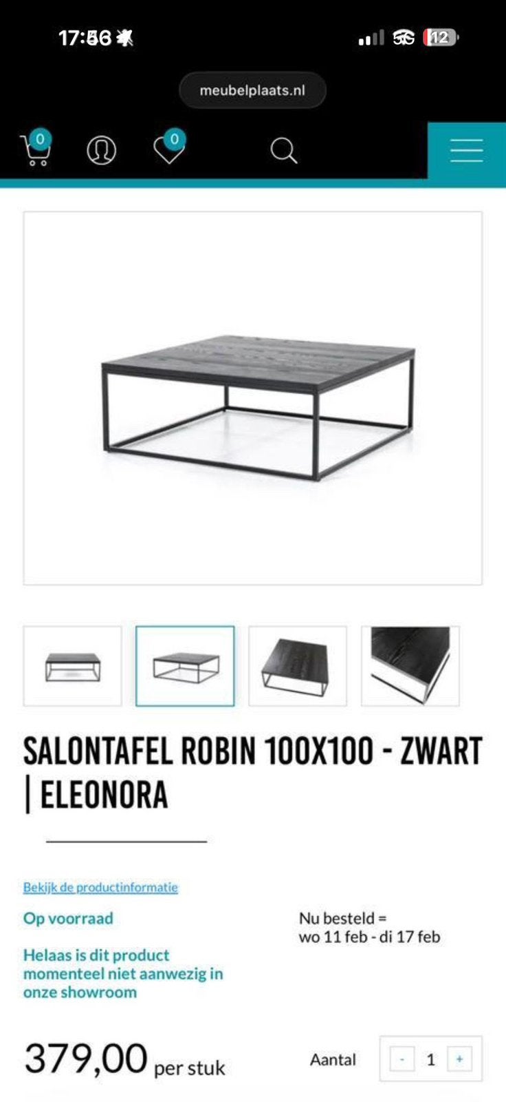 Salontafel 100x100