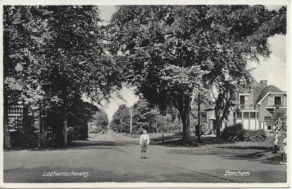 Barchem (Gld.) Lochemscheweg, Volk, Spoorrails, gelopen 1934, Ophalen of Verzenden, 1920 tot 1940, Gelopen, Gelderland