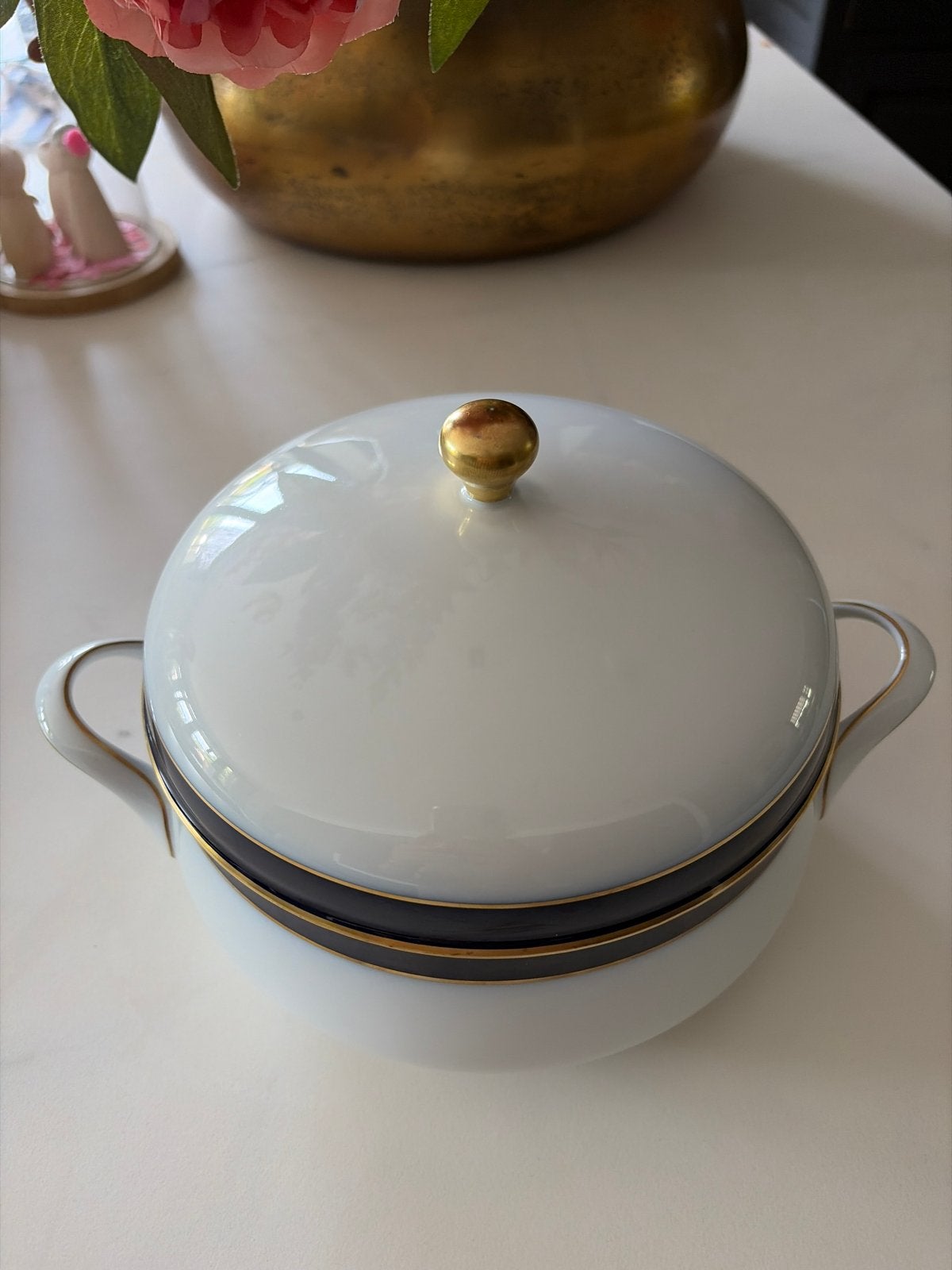 Hutschenreuther Olivia 63 Terrine met Deksel - Wit/Goud, Huis en Inrichting, Ophalen, Overige merken, Klassiek, Overige typen
