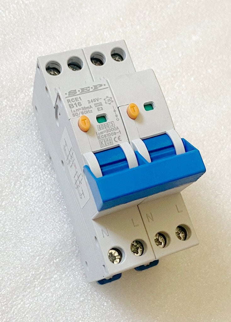 SEP Kookgroep aardlekautomaat 2x230V 16A B Kar 30mA, Nieuw!, Ophalen of Verzenden, Nieuw, Aardlekautomaat