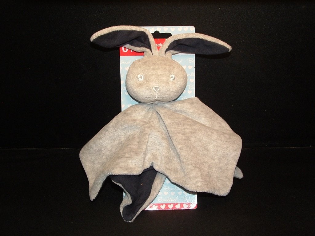BAMBINO KONIJN KNUFFELDOEK VELOURS GRIJS/LICHTGRIJS, Verzenden, Nieuw, Overige typen