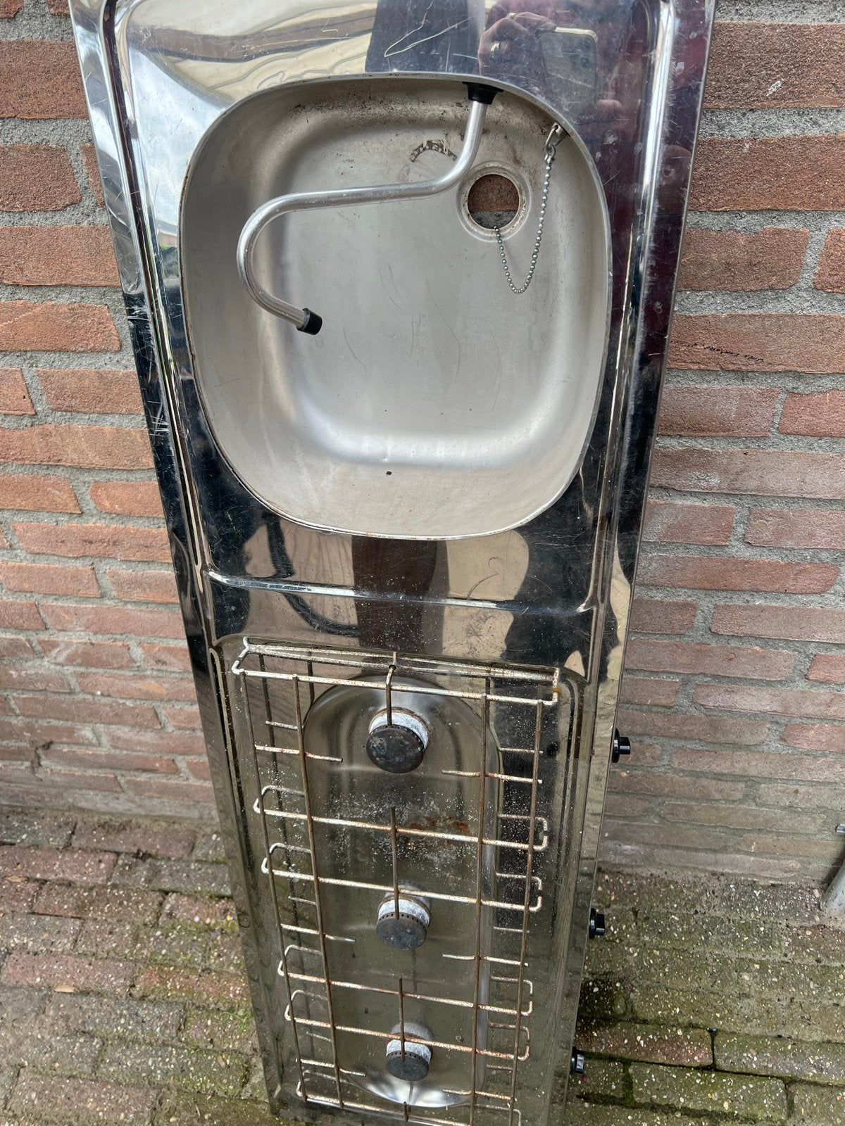 Inbouw kookplaat en spoelbak voor camper/caravan, Caravans en Kamperen, Ophalen, Gebruikt