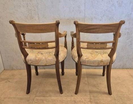 2 klassieke salonstoelen, houten fauteuils, vintage, Ophalen, Gebruikt, Twee, Louis Seize-stijl (Louis XVI)