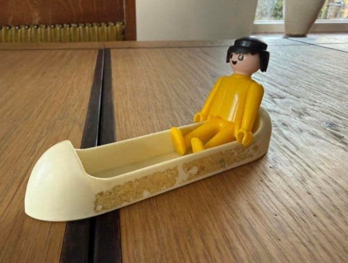 Playmobil indiaan met kano 3342 1974, Gebruikt, Losse onderdelen, Ophalen of Verzenden, Figuren