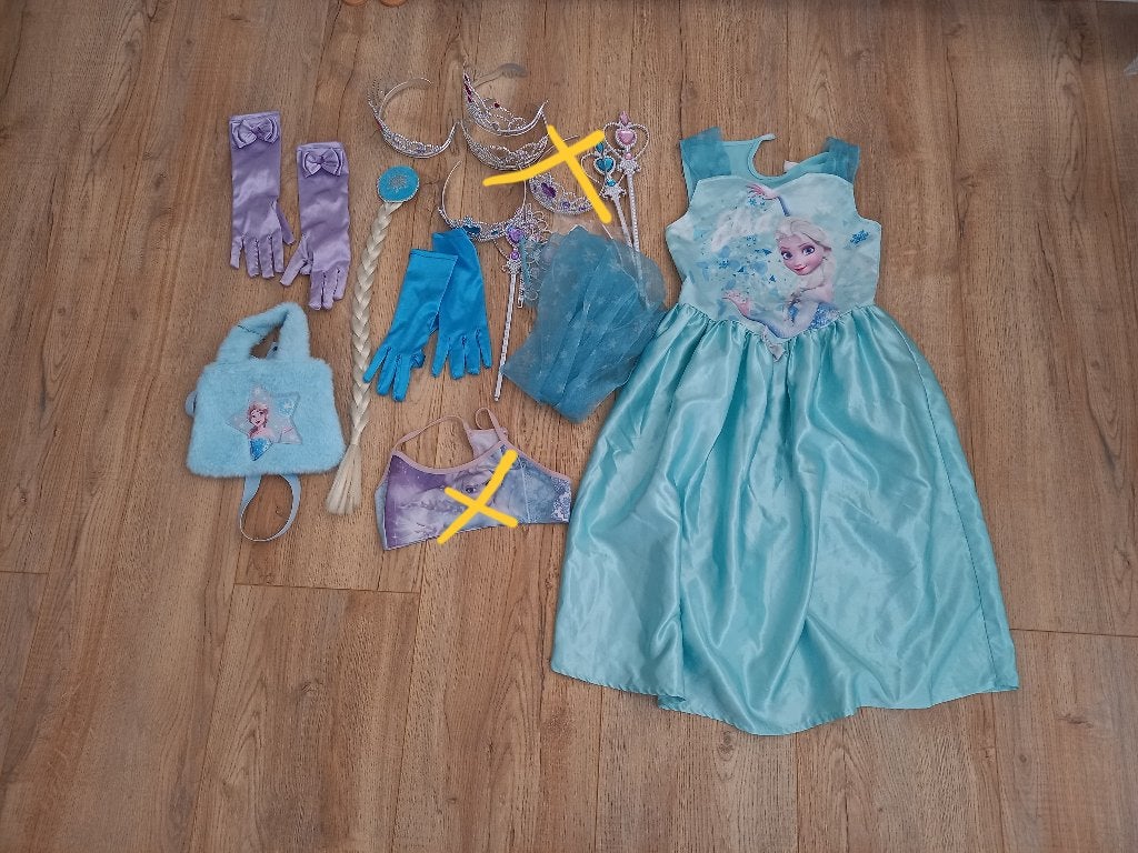 Elsa Jurk & accesories 4-6y, Ophalen, Gebruikt, Meisje, Jurk of Rok