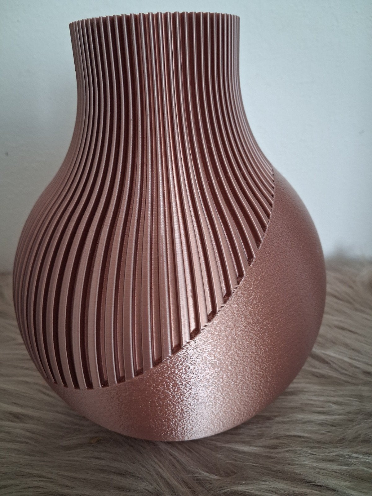 3D print vaas metallic zalm kleur, Ophalen of Verzenden, Nieuw, Roze, 24 cm