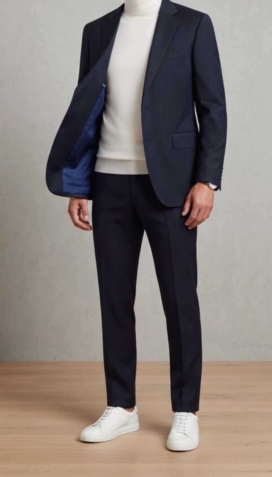 Prachtig Tommy Hilfiger 2-delig -blauw met krijtstreep mt 50, Kleding | Heren, Ophalen of Verzenden, Zo goed als nieuw, Maat 48/50 (M)