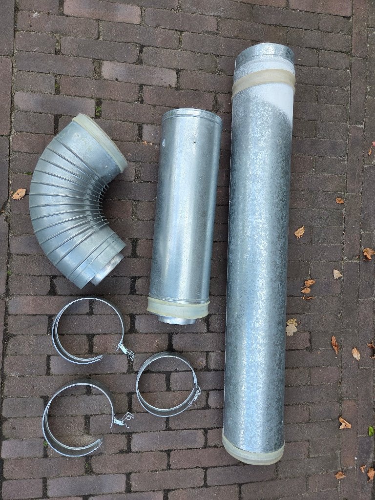 Dubbelwandige kachelpijp nieuw 150 mm, Doe-het-zelf en Verbouw, Buizen en Afvoer, Ophalen, Overige typen, Nieuw, Rvs