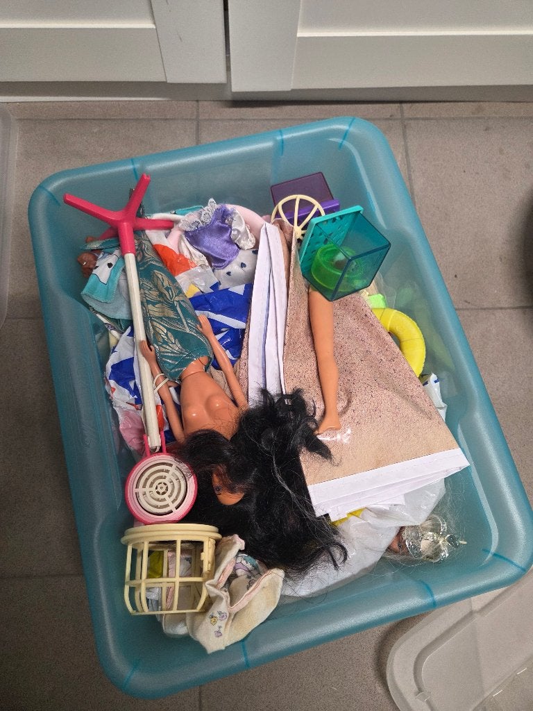 Gratis 2 dozen met barbies, Ophalen, Gebruikt, Pop