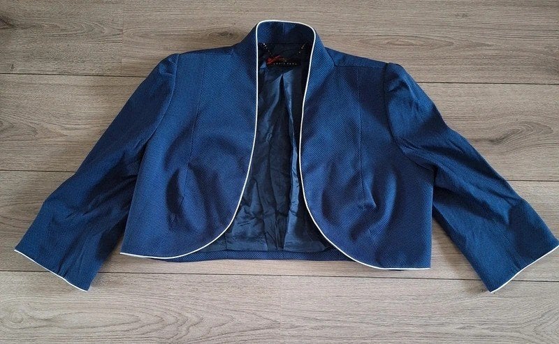 Sonia Peña bolero blauw maat 48 feestelijk jasje, Blauw, Maat 46/48 (XL) of groter, Ophalen of Verzenden, Zo goed als nieuw
