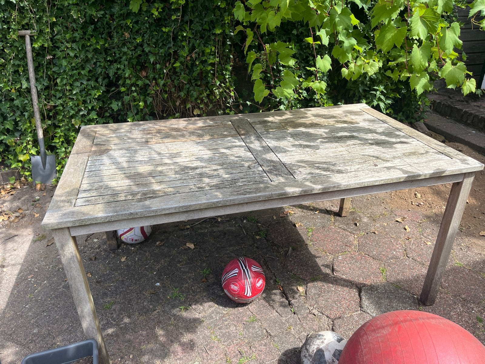 Robuuste houten tuintafel - Gebruikt, Ophalen, Gebruikt, Rechthoekig, Hout