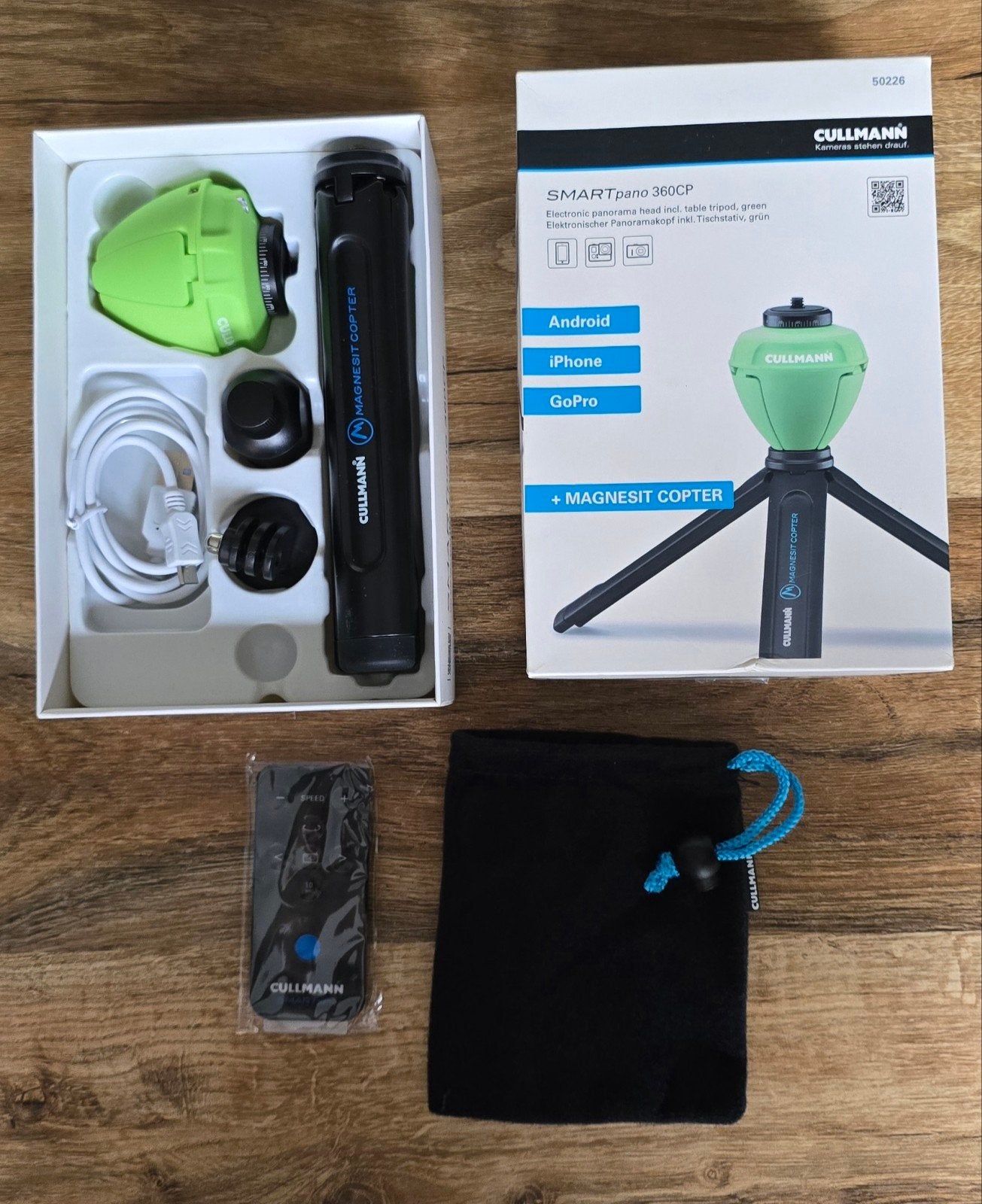 Cullmann SMARTpano 360CP Elektr. Panoramakop met statief., Met balhoofd, Cullmann, 125 cm of minder, Nieuw