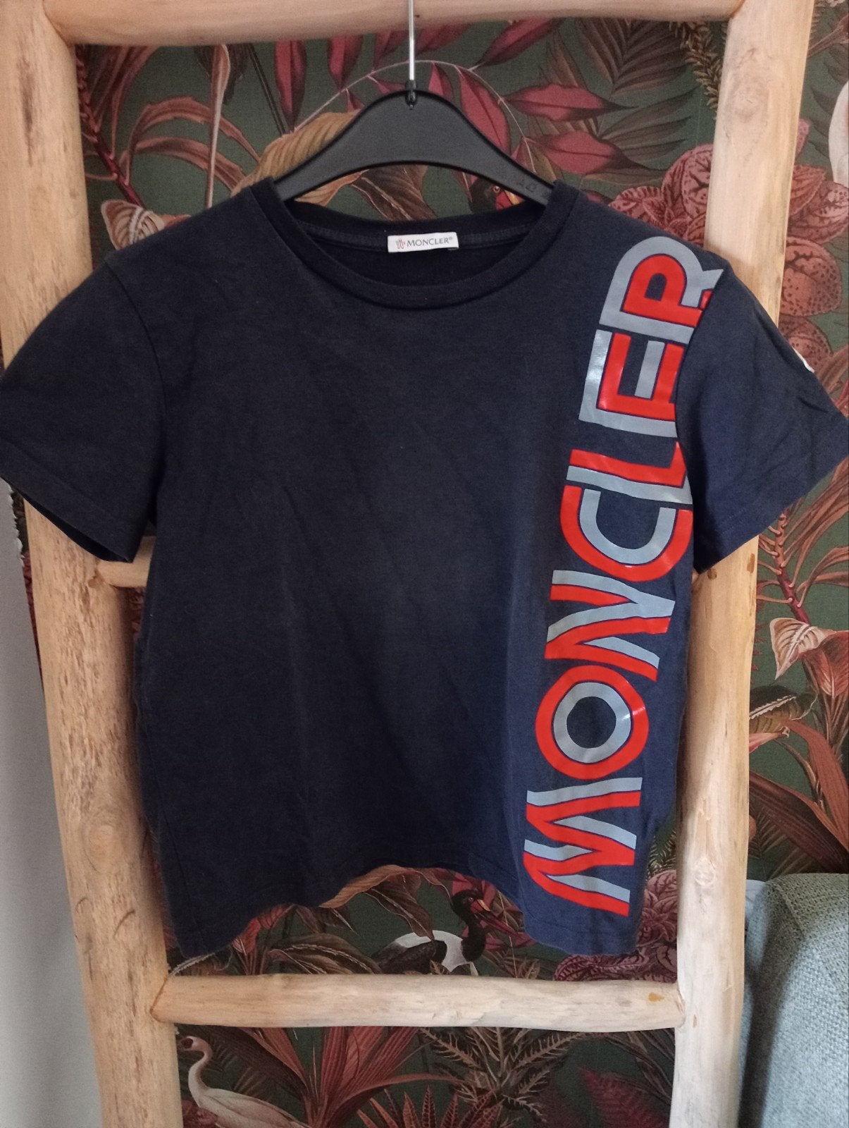 Moncler tshirt blauw met opdruk maat 152 12jaar origineel, Kinderen en Baby's, Moncler, Jongen of Meisje, Ophalen of Verzenden